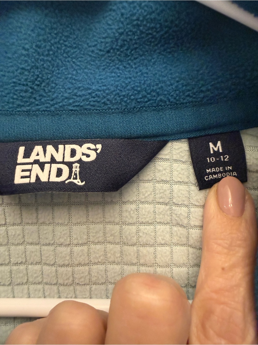 Lands’ End Women’s M Blue Fleece Full Zip Vest Textured Colorblock Outdoor - Picture 7 of 8